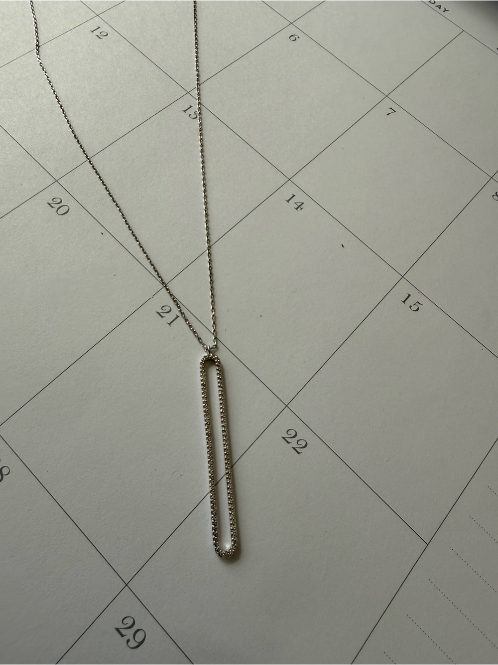 NaNa Silver Open Bar Pendant Necklace